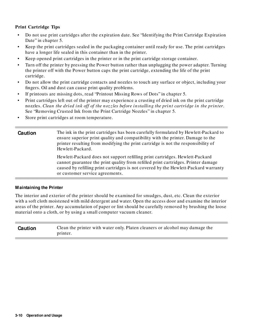 HP 400 manual Maintaining the Printer, Print Cartridge Tips 