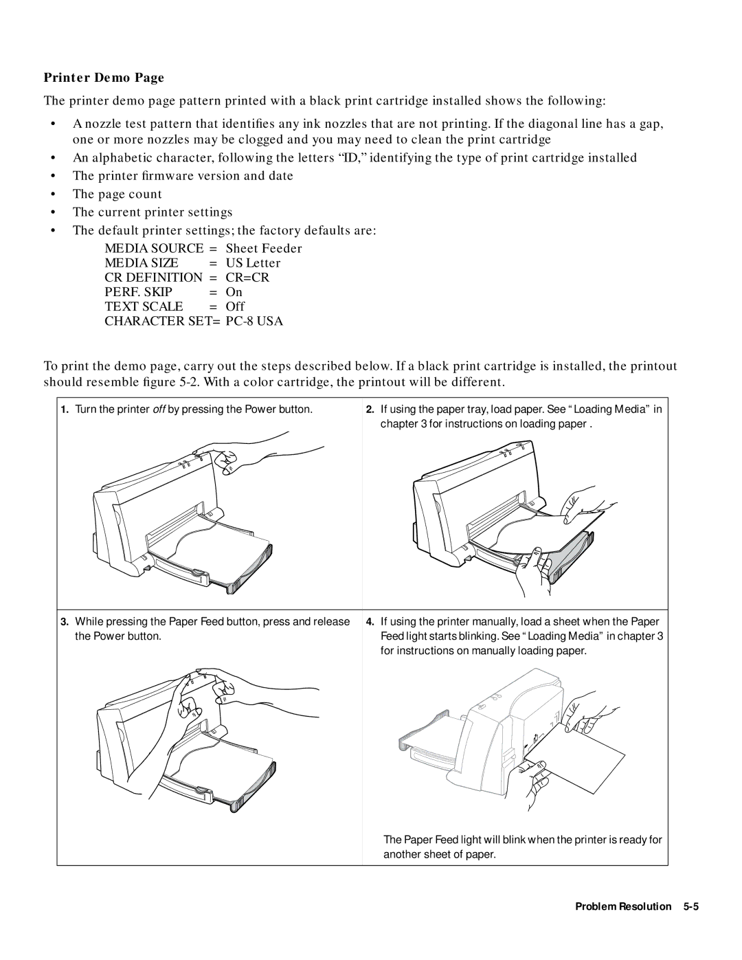 HP 400 manual Printer Demo 