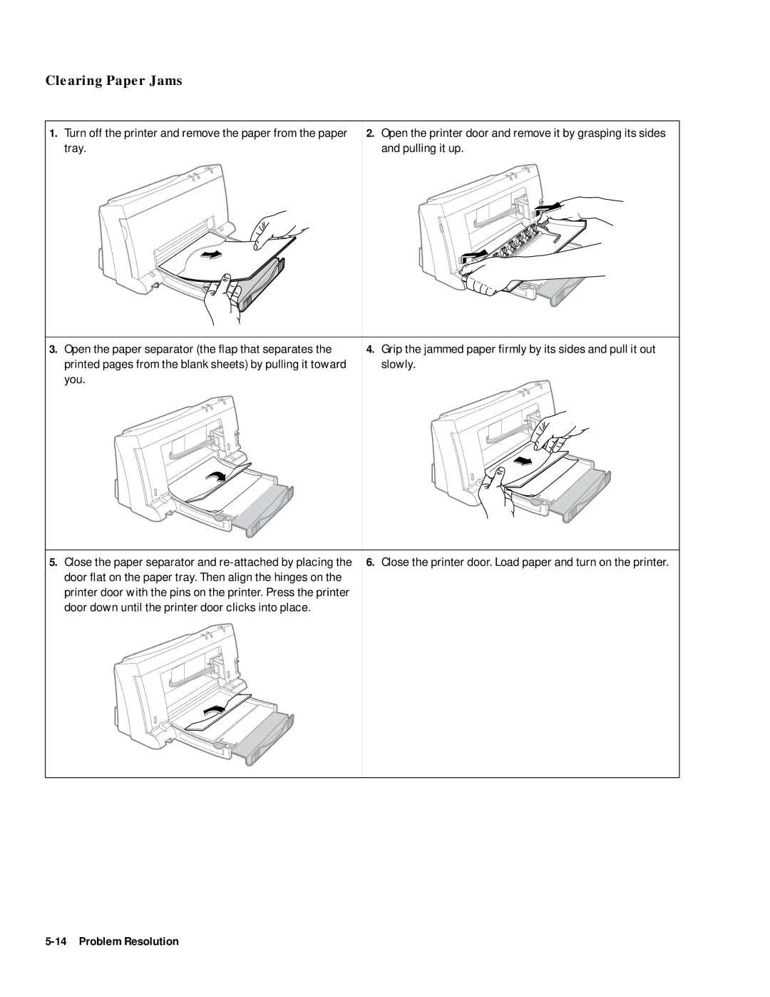 HP 400 manual Clearing Paper Jams, Close the printer door. Load paper and turn on the printer 