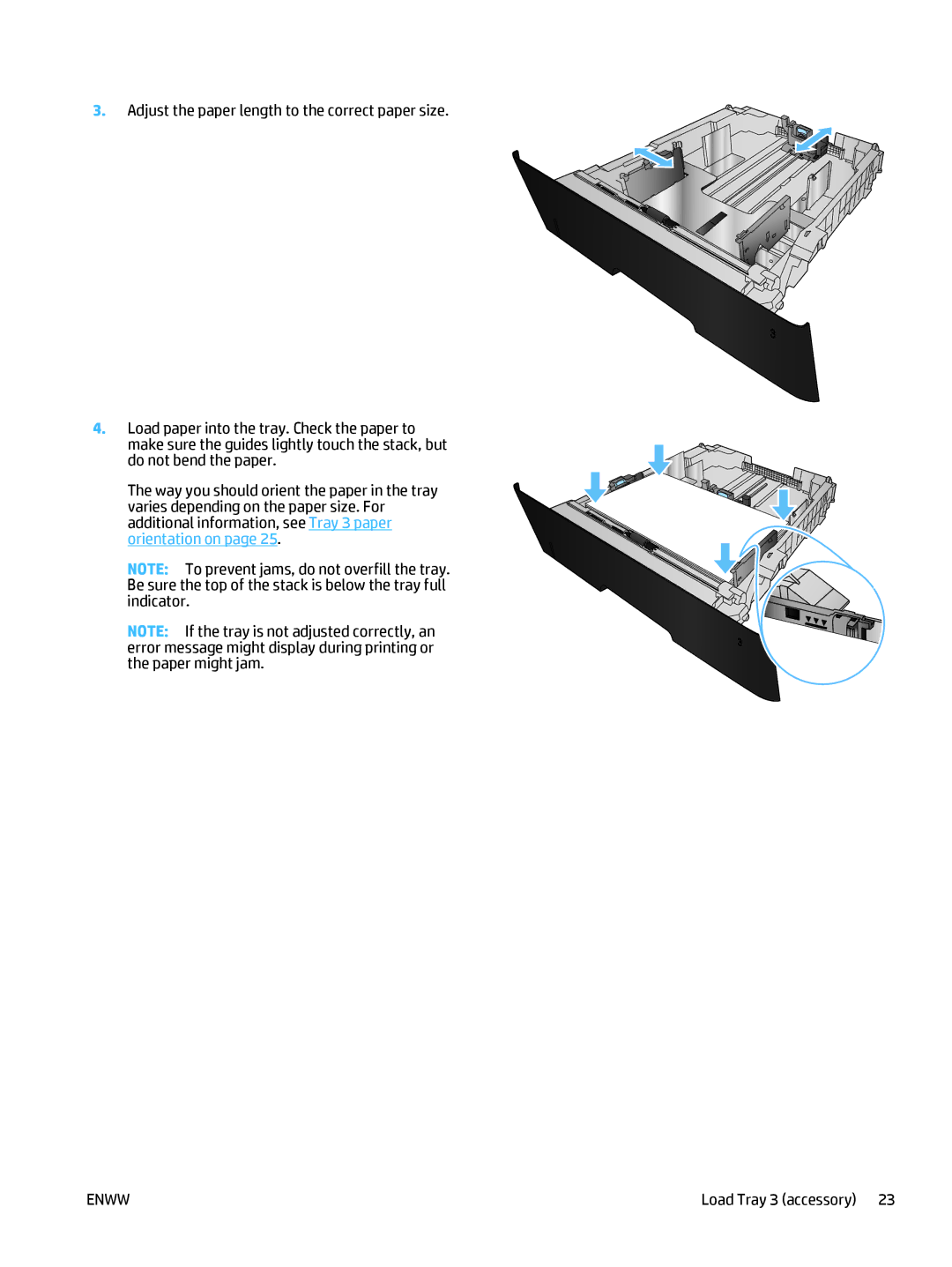 HP 400 manual Load Tray 3 accessory 