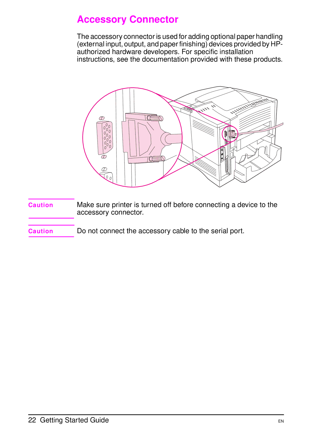 HP 4000 N manual Accessory Connector 