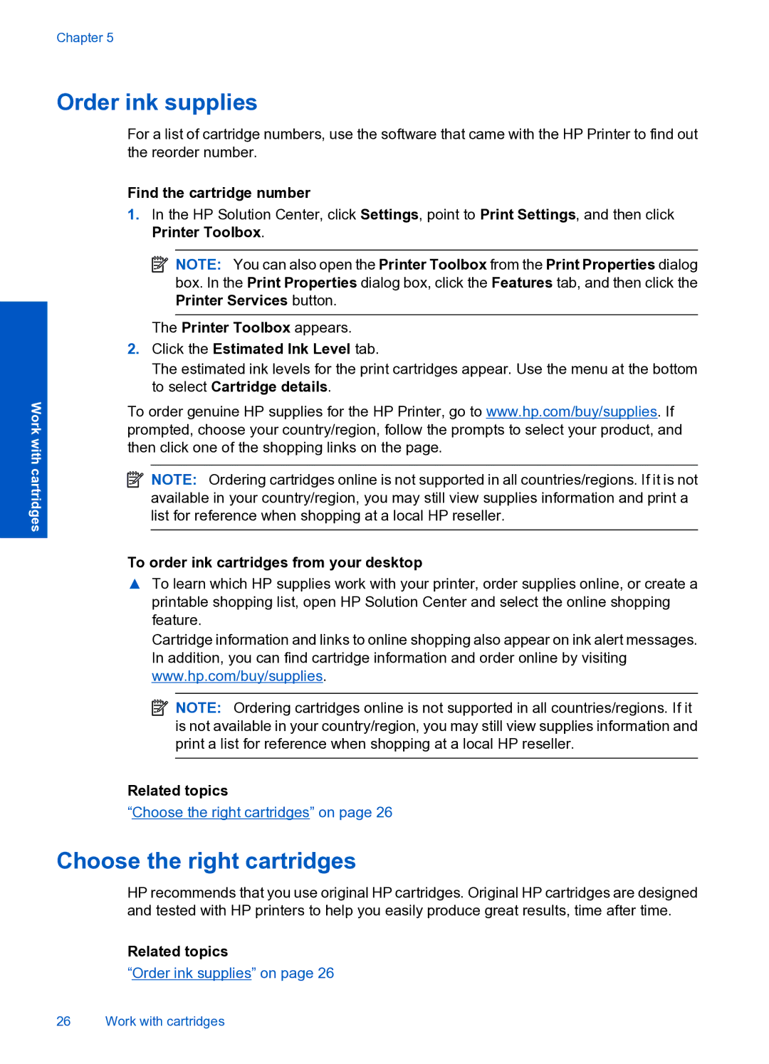 HP 4000 K210 manual Order ink supplies, Choose the right cartridges, Find the cartridge number 