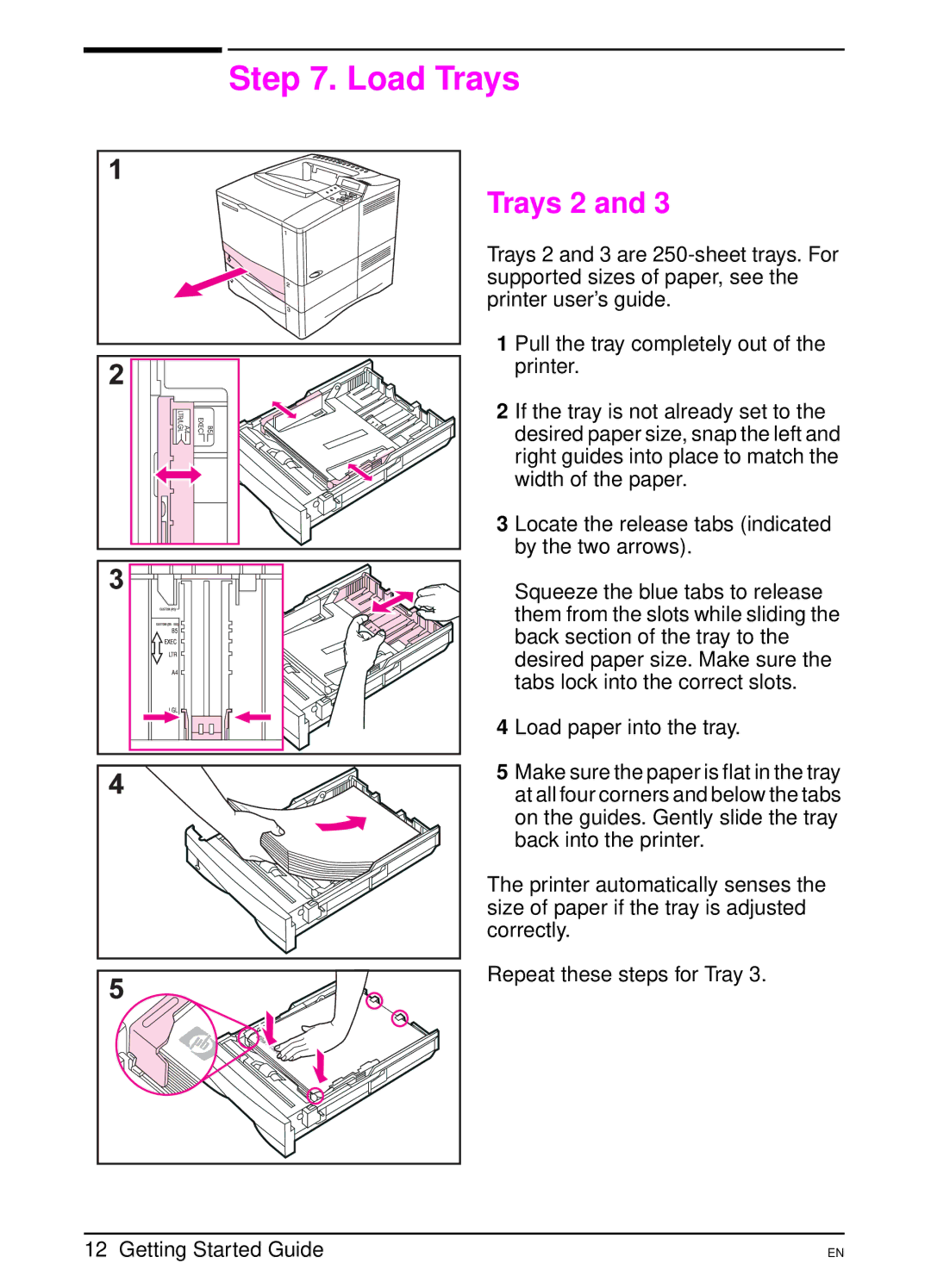 HP 4000 TN manual Load Trays, Trays 2 