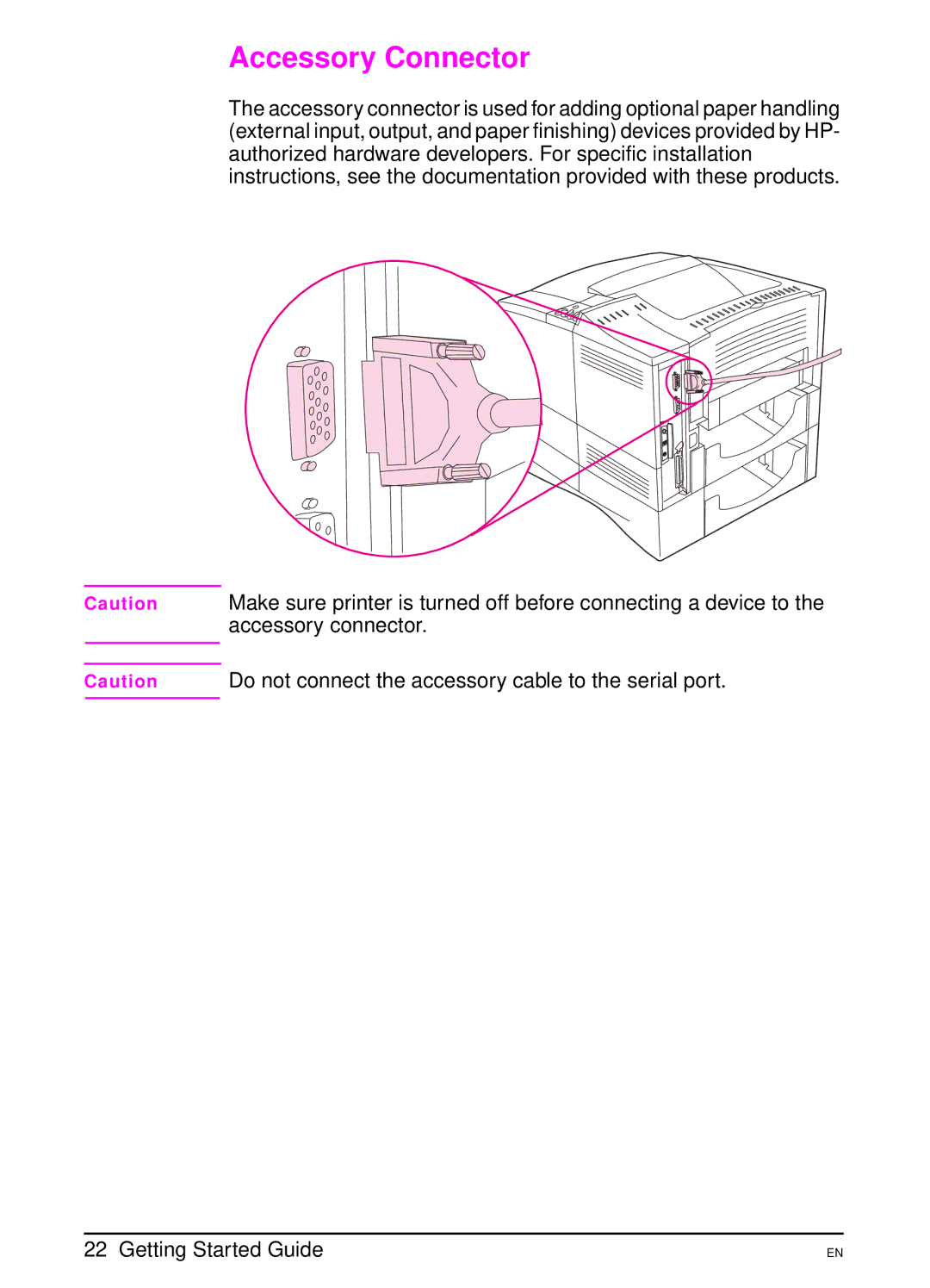 HP 4000 TN manual Accessory Connector 