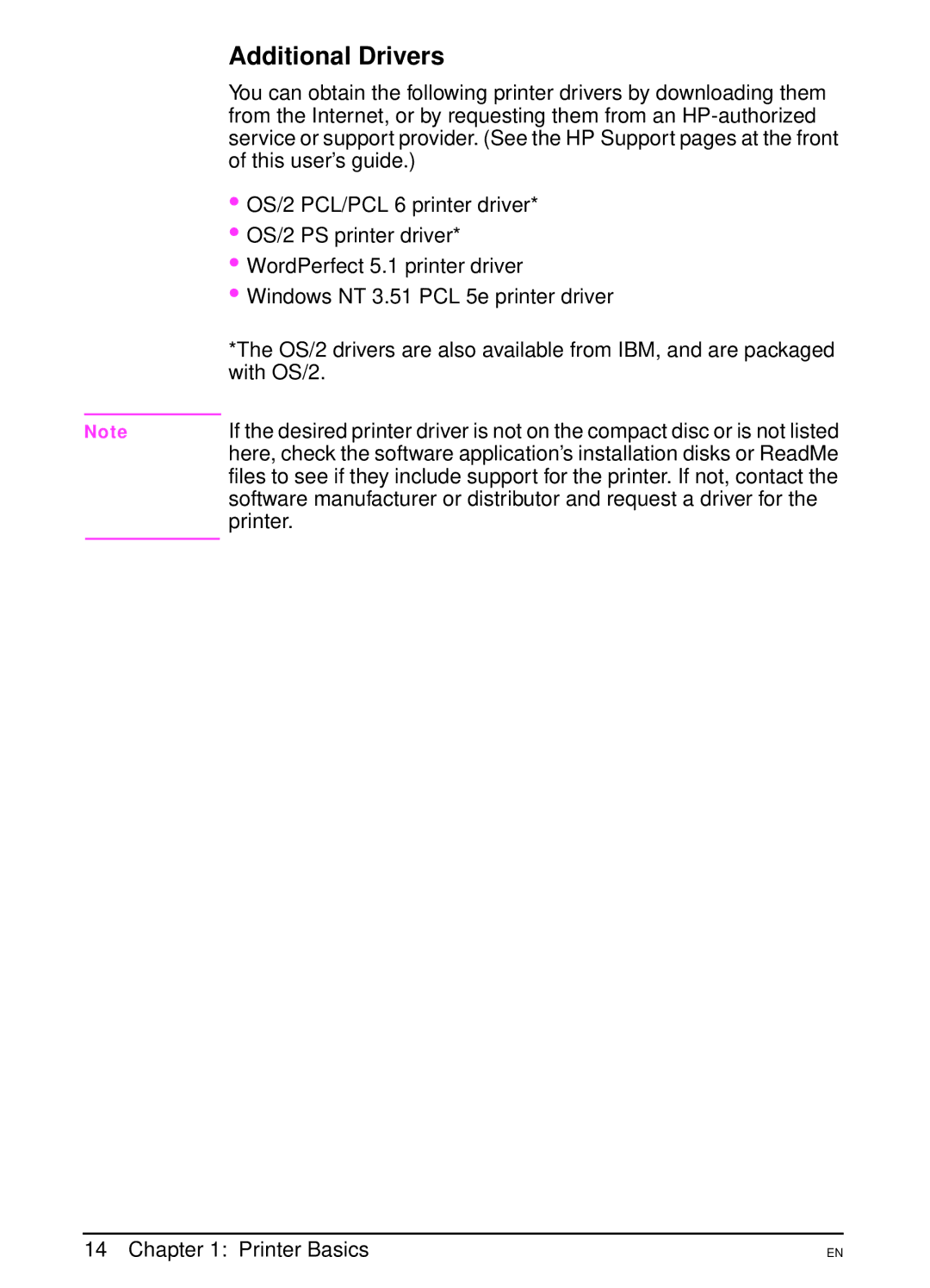 HP 4000N, 4000TN manual Additional Drivers 