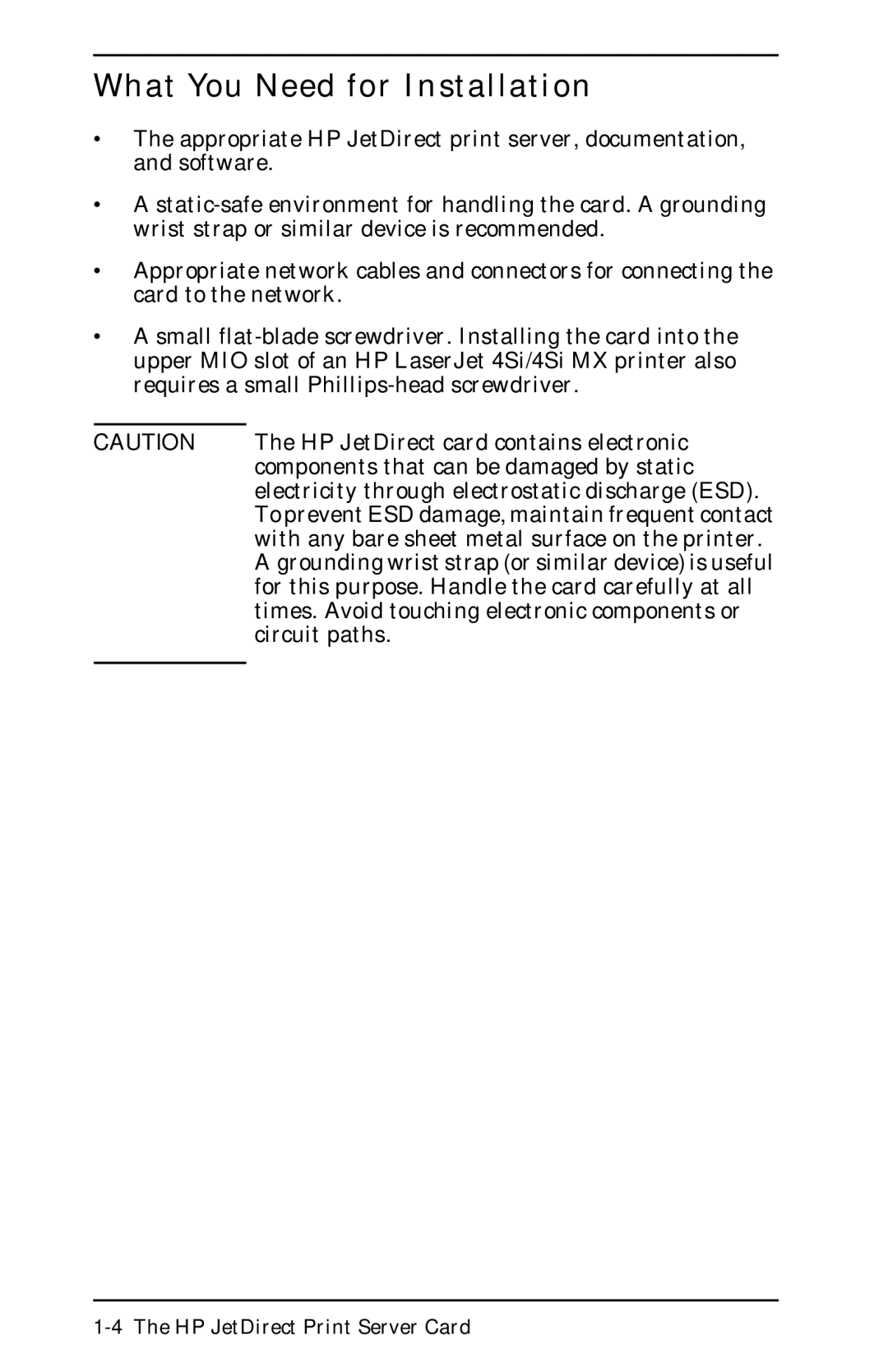 HP 400N manual What You Need for Installation 