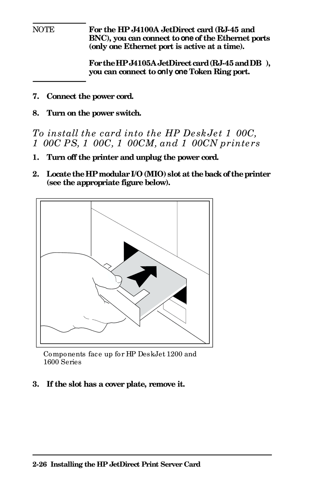 HP 400N manual Connect the power cord Turn on the power switch 