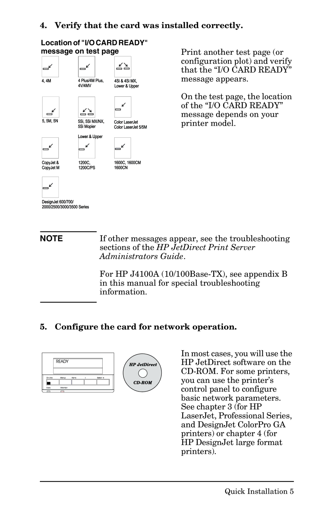 HP 400N manual Verify that the card was installed correctly 