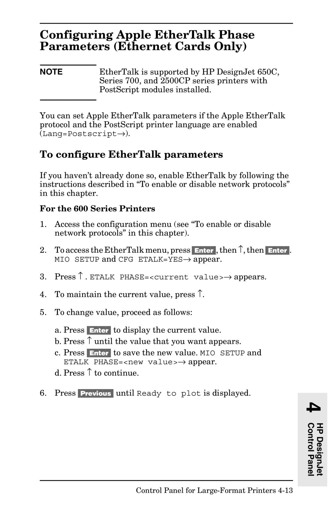 HP 400N manual EtherTalk is supported by HP DesignJet 650C 