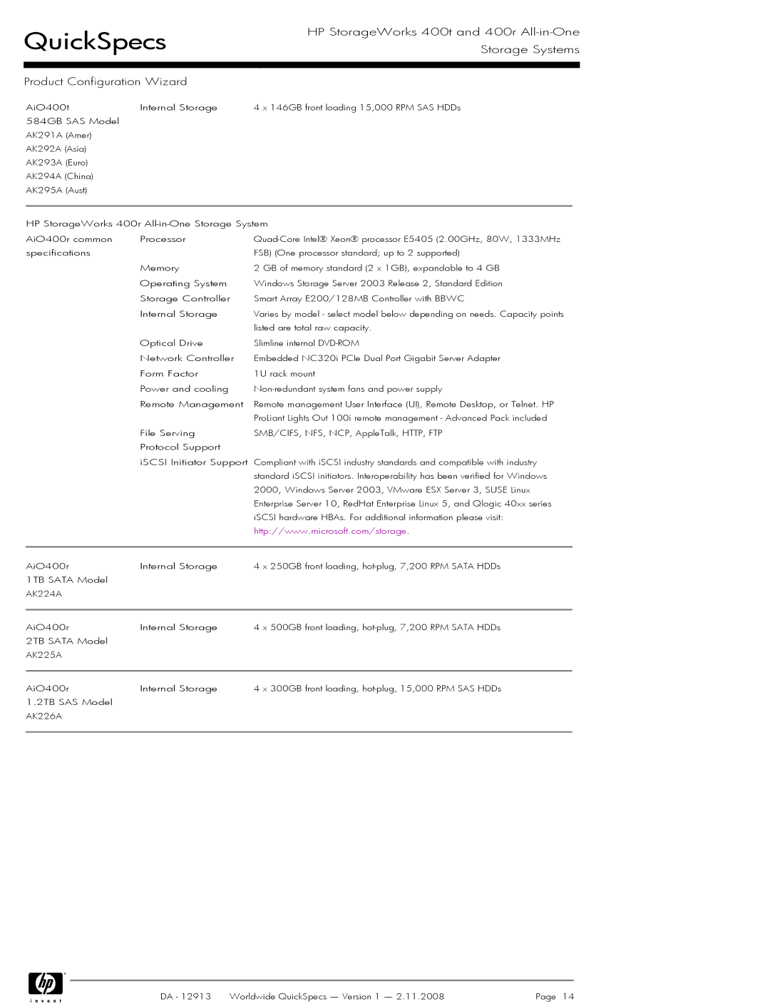 HP 400t manual QuickSpecs 