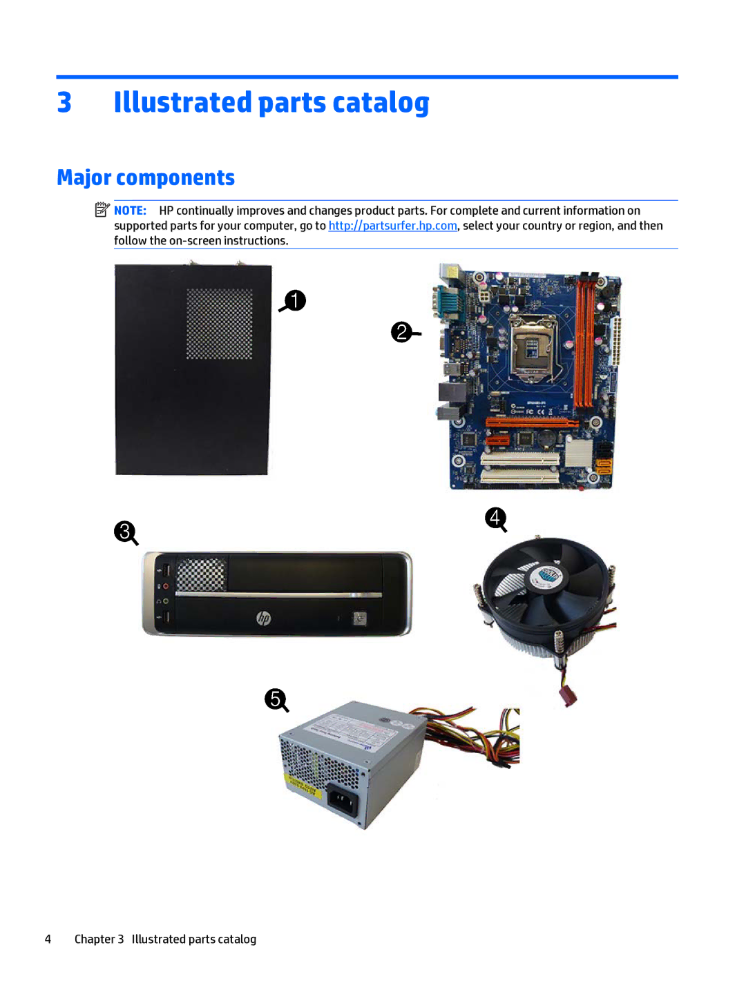 HP 402 G1 manual Illustrated parts catalog, Major components 