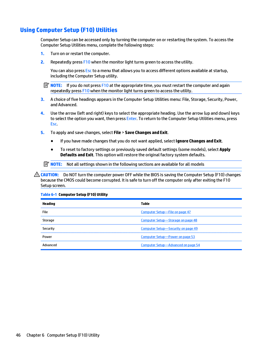 HP 402 G1 manual Using Computer Setup F10 Utilities, 1Computer Setup F10 Utility 