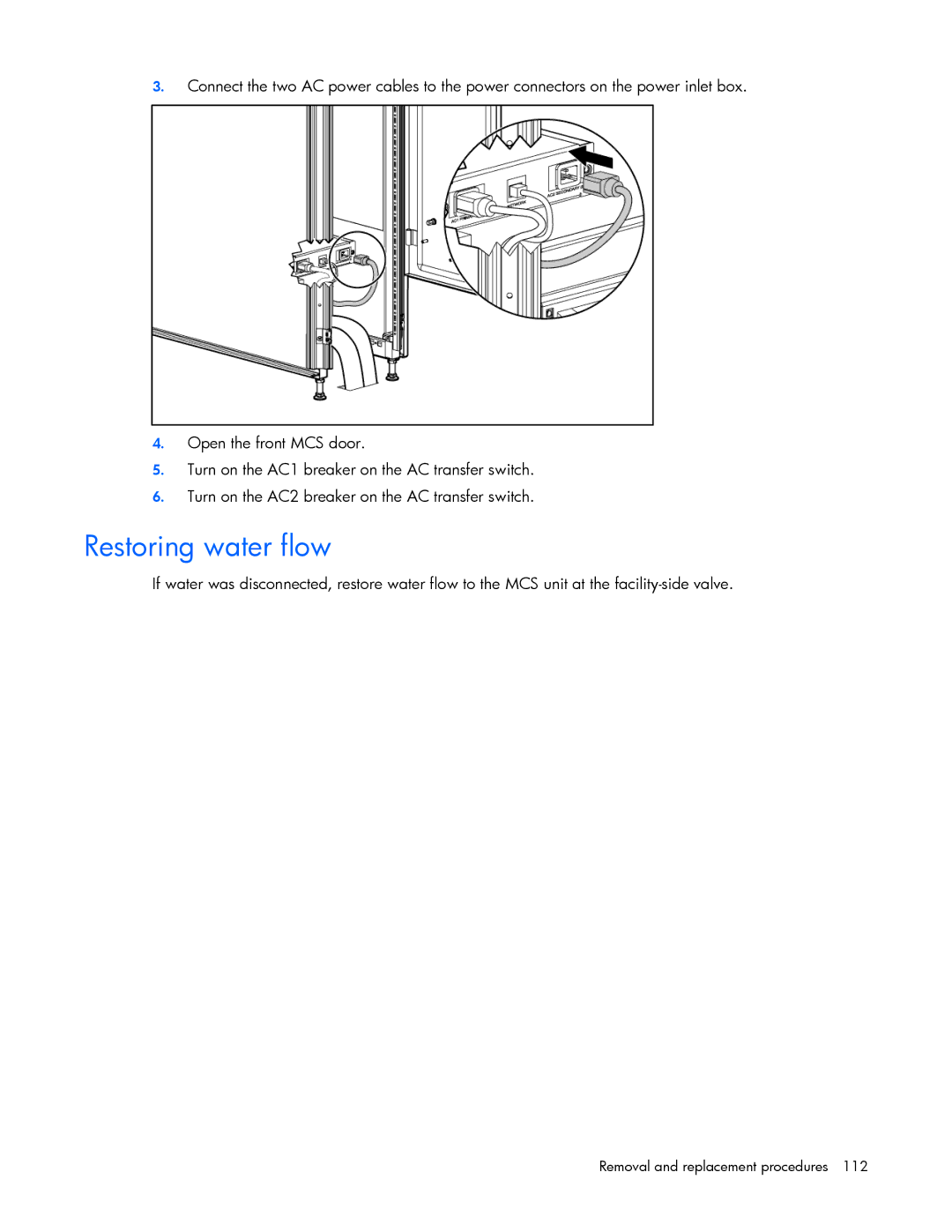 HP 403349-003 manual Restoring water flow 