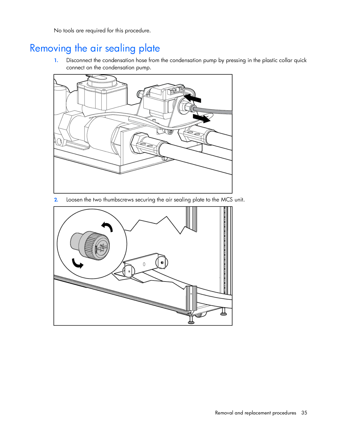 HP 403349-003 manual Removing the air sealing plate 