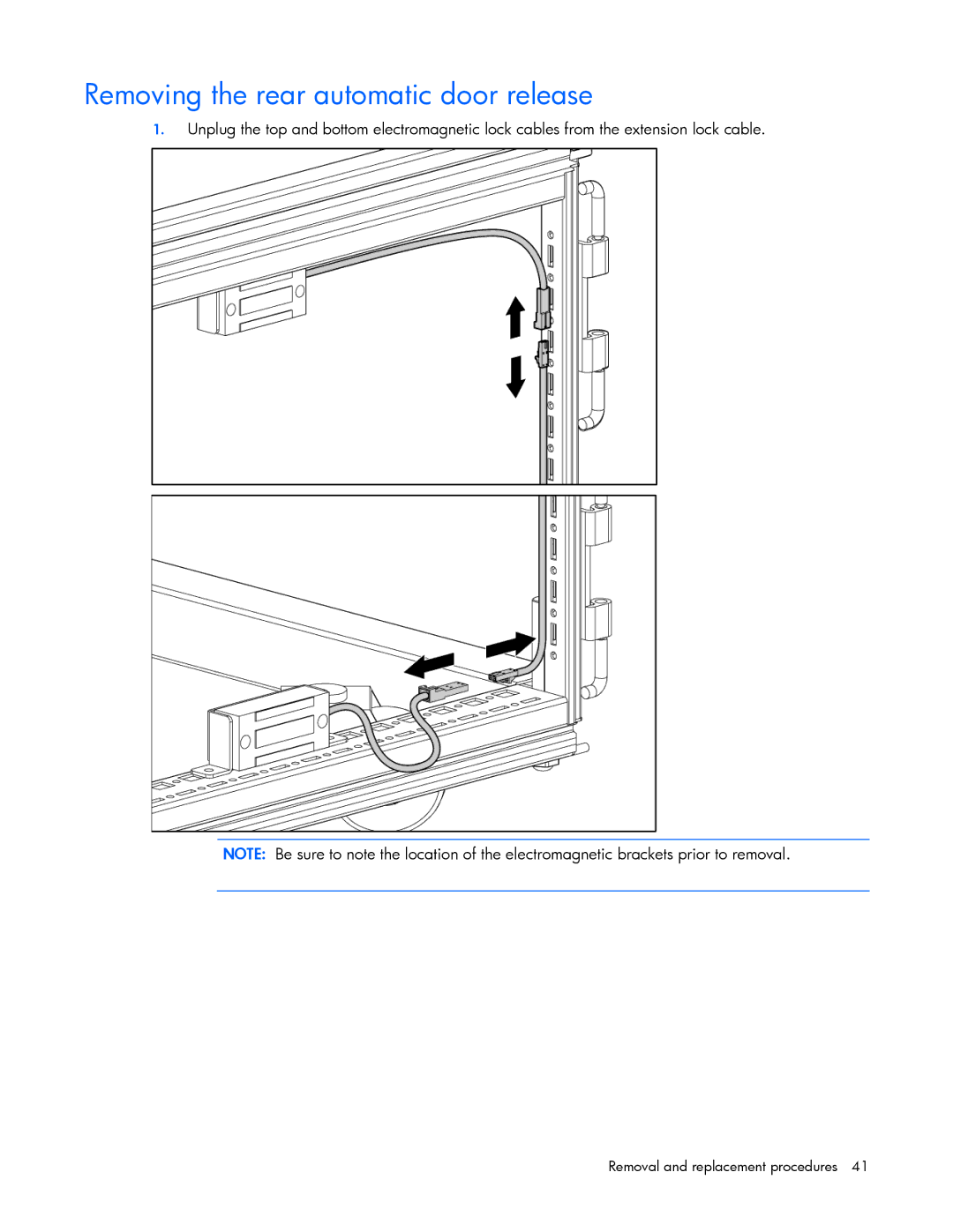 HP 403349-003 manual Removing the rear automatic door release 