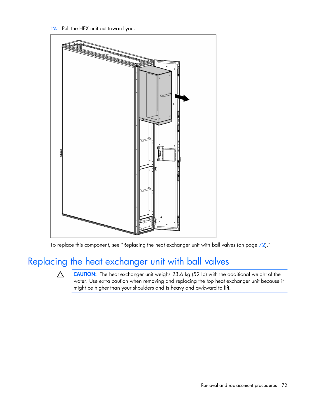 HP 403349-003 manual Replacing the heat exchanger unit with ball valves 