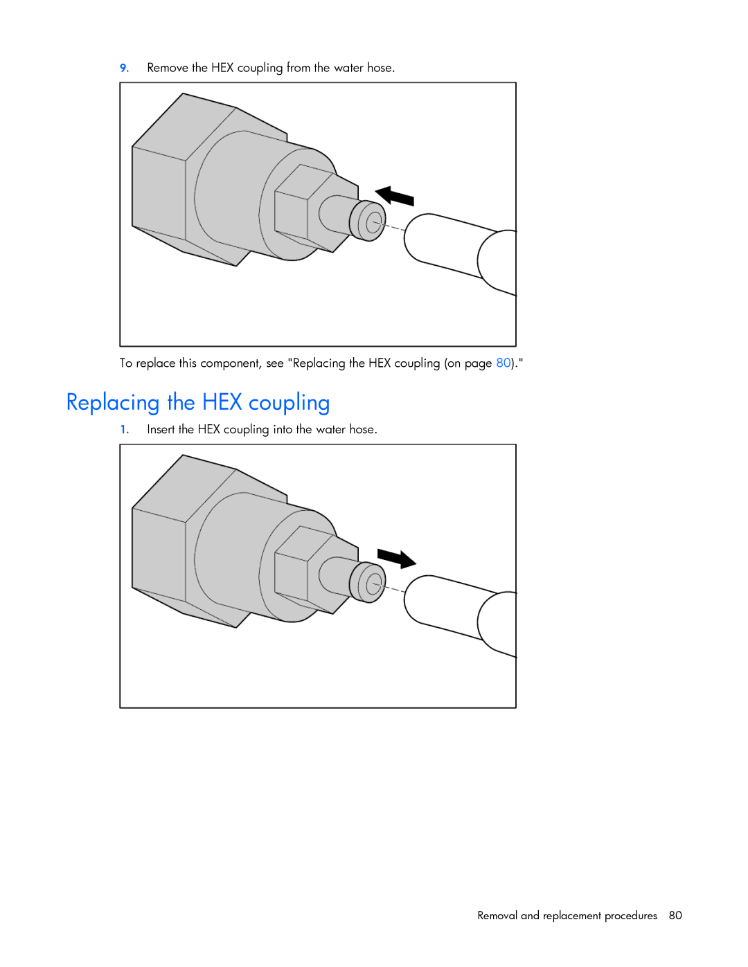 HP 403349-003 manual Replacing the HEX coupling 