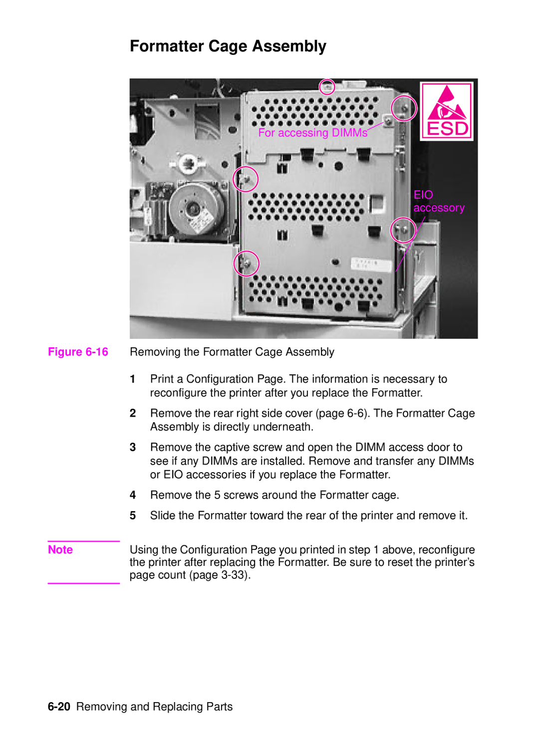 HP 4050, 4000 manual Formatter Cage Assembly 