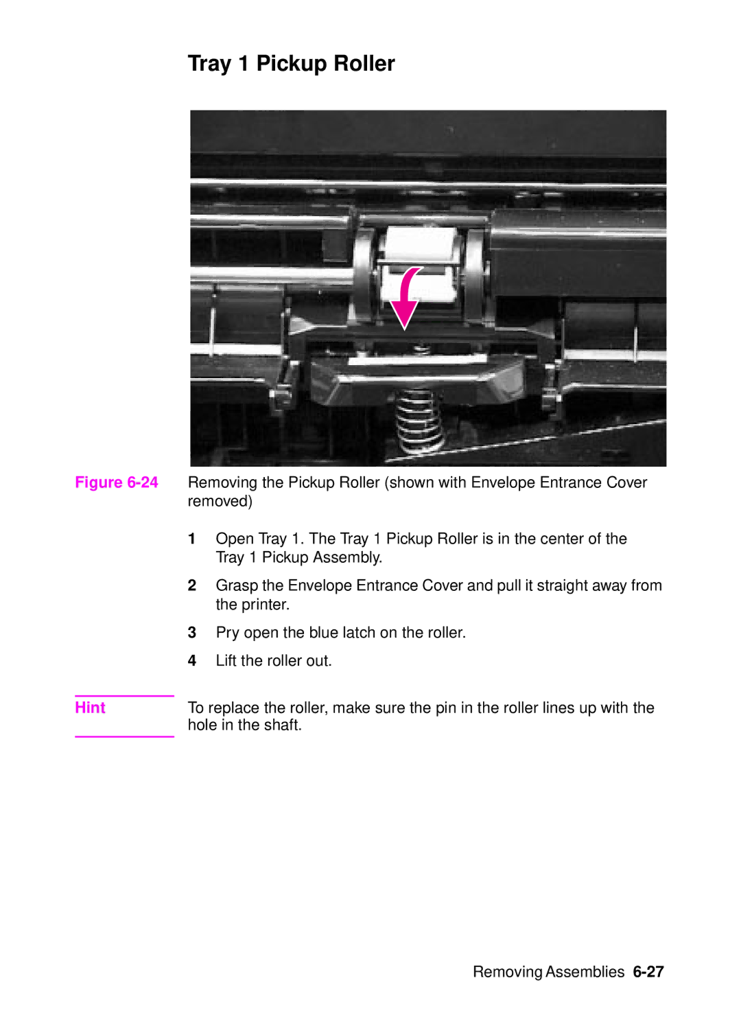 HP 4000, 4050 manual Tray 1 Pickup Roller 