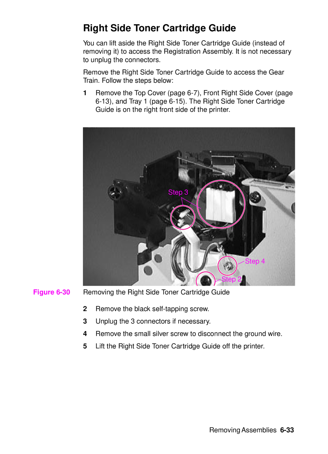 HP 4000, 4050 manual Right Side Toner Cartridge Guide 