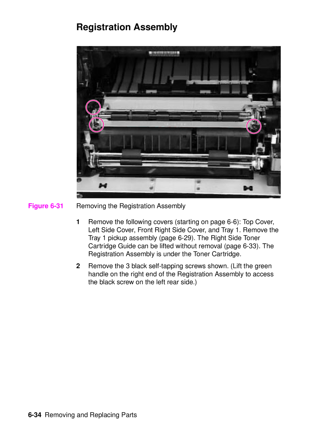 HP 4050, 4000 manual Registration Assembly 