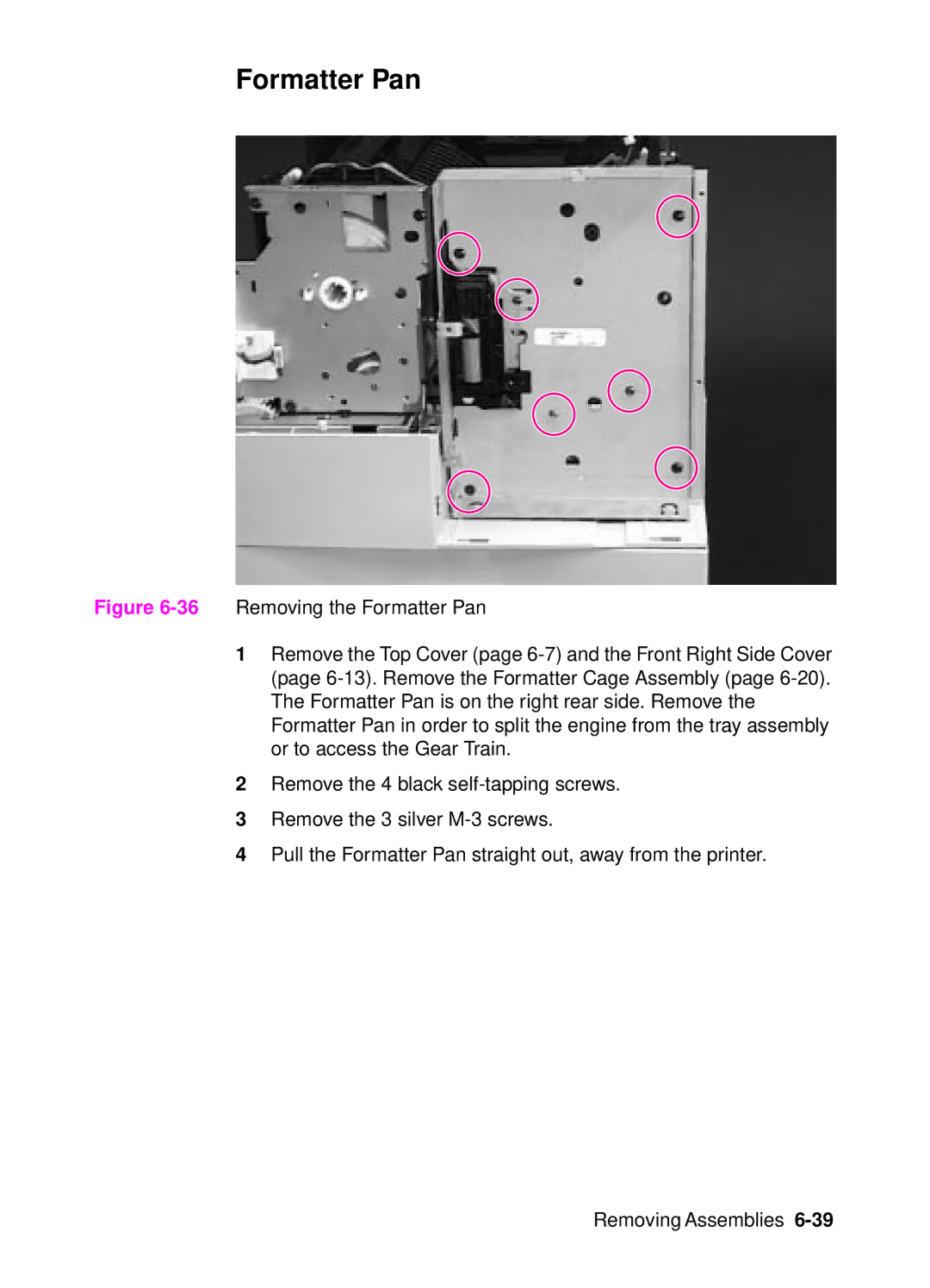 HP 4000, 4050 manual Formatter Pan 