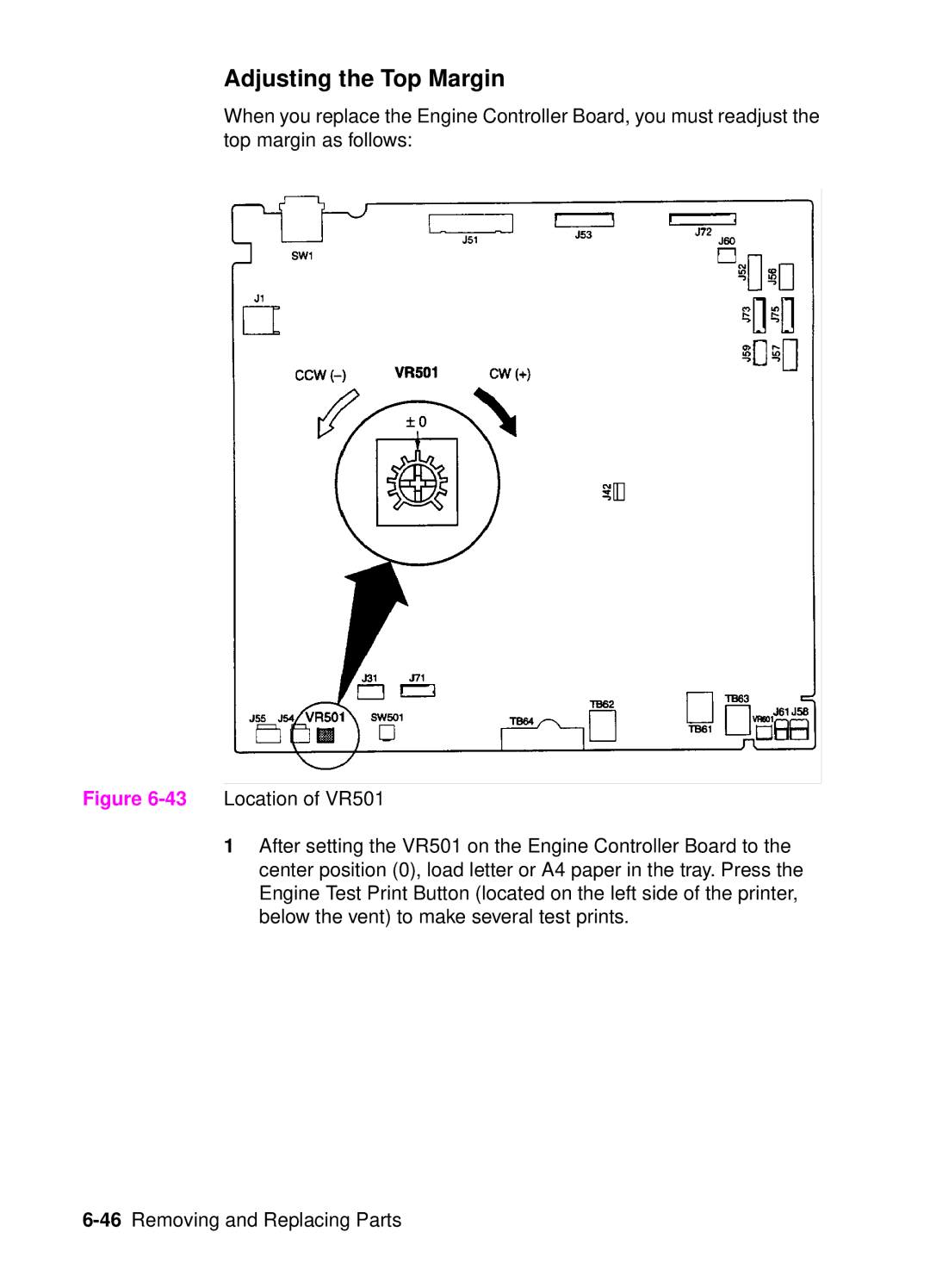 HP 4050, 4000 manual Adjusting the Top Margin 