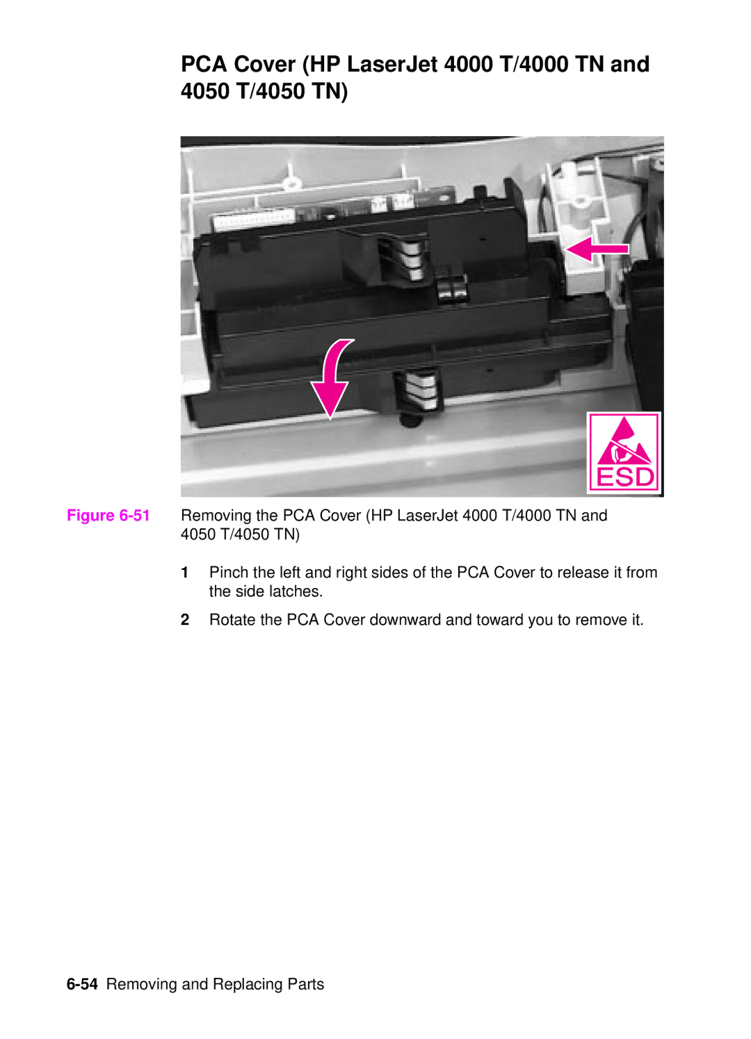 HP manual PCA Cover HP LaserJet 4000 T/4000 TN and 4050 T/4050 TN 