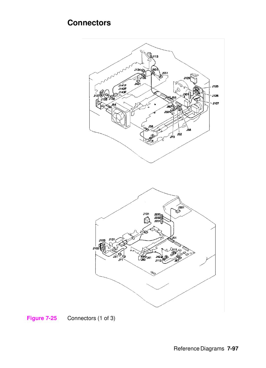 HP 4000, 4050 manual 25Connectors 1 Reference Diagrams 