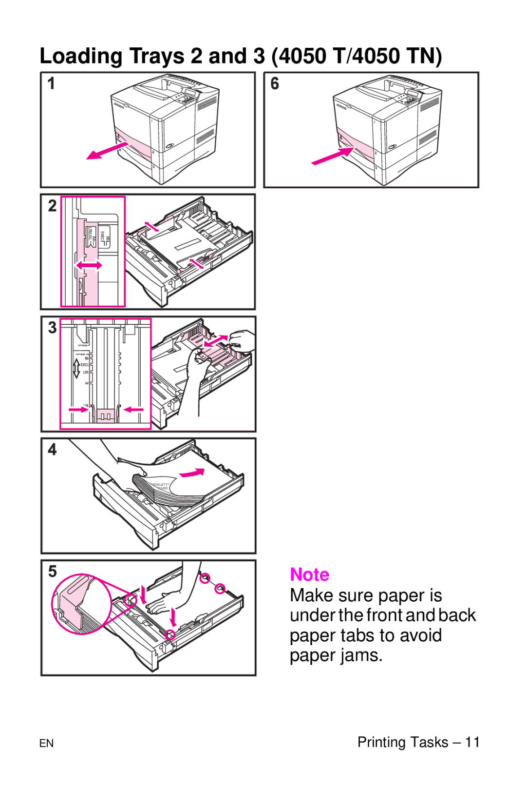 HP 4050 N manual Loading Trays 2 and 3 4050 T/4050 TN 