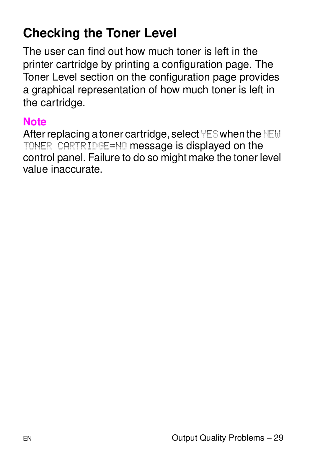 HP 4050 N, 4050 TN manual Checking the Toner Level 