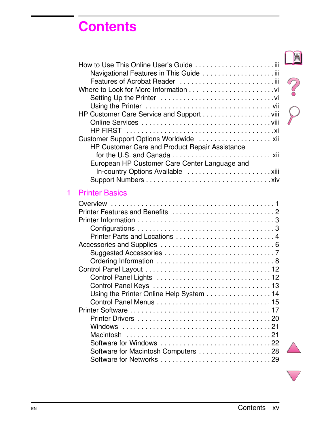 HP 4050 manual Contents 