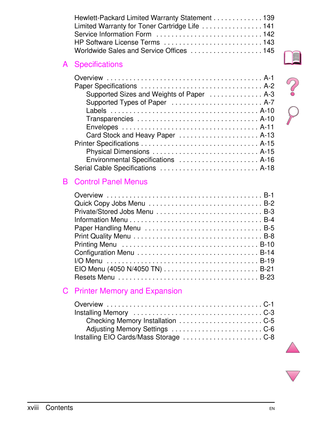 HP 4050 manual Specifications 