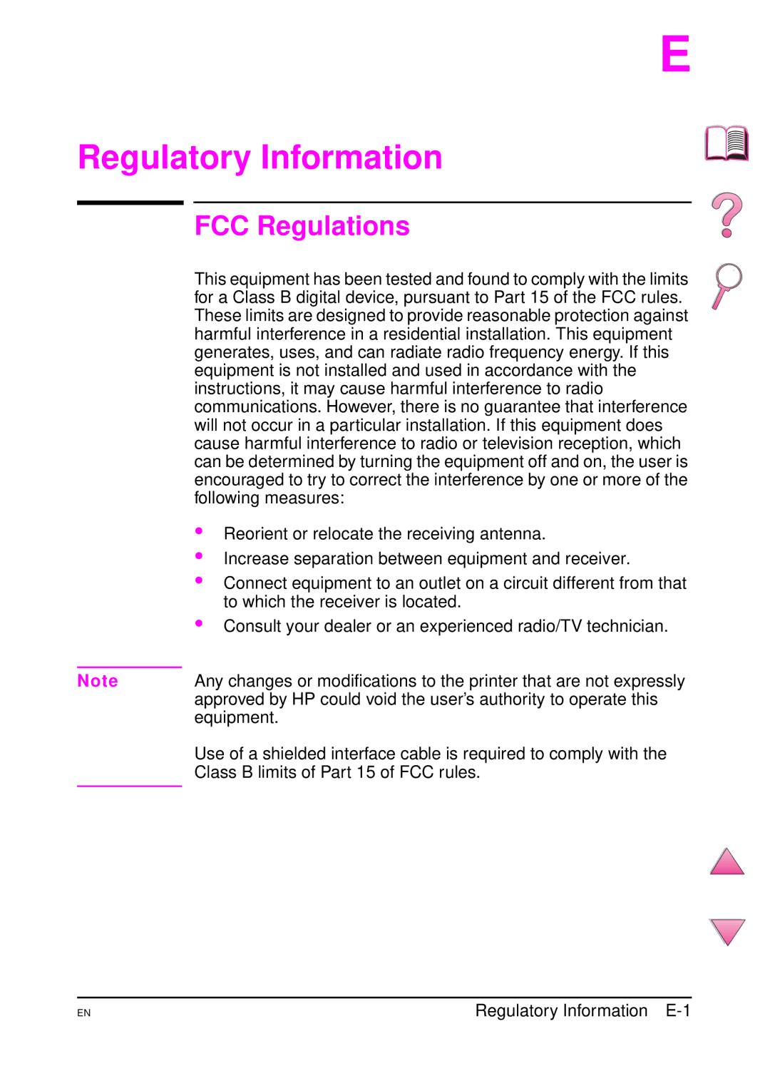 HP 4050 manual Regulatory Information, FCC Regulations 