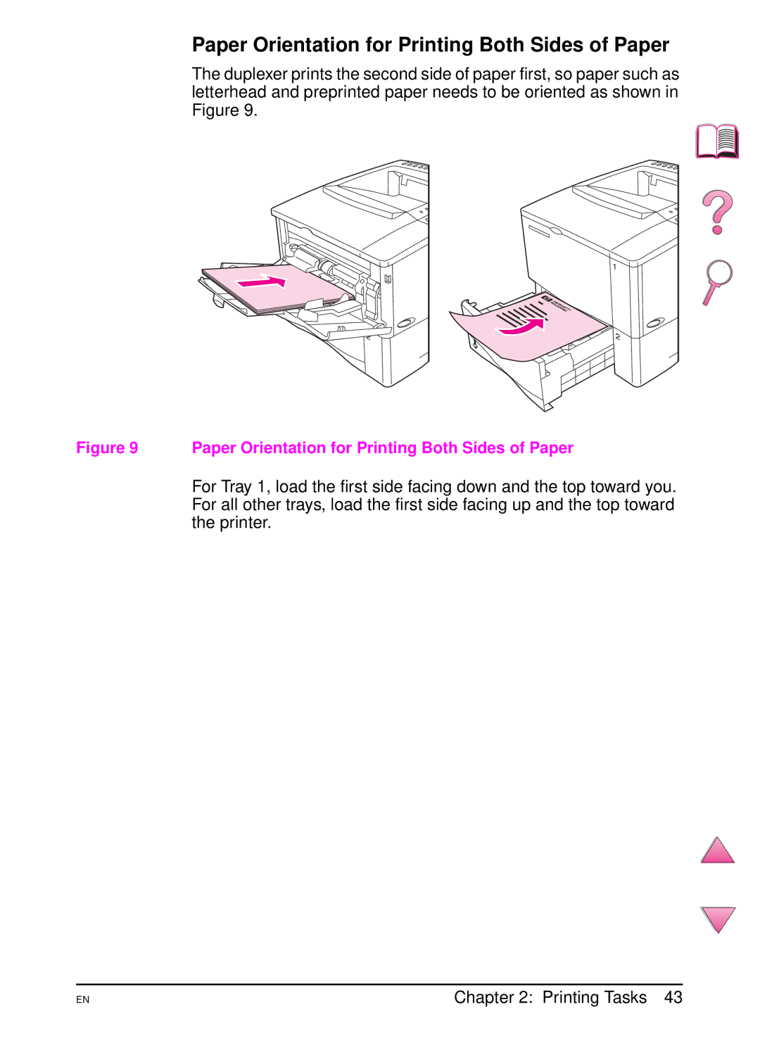 HP 4050 manual Paper Orientation for Printing Both Sides of Paper 