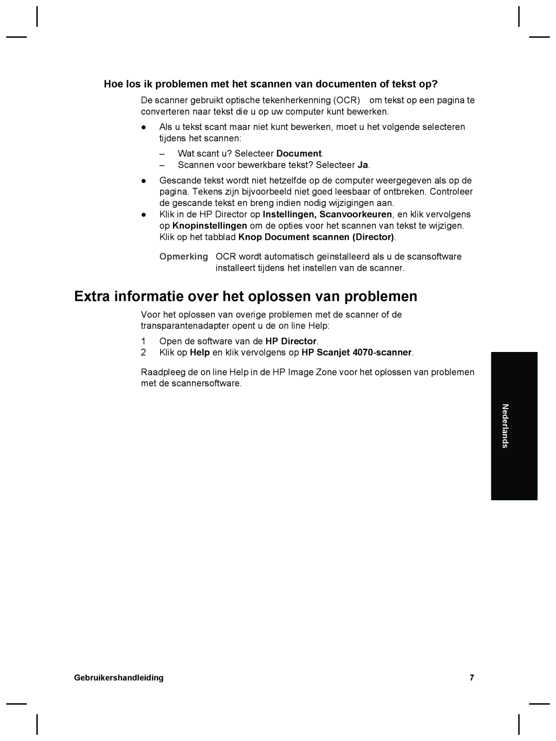 HP 4070 manual Extra informatie over het oplossen van problemen 