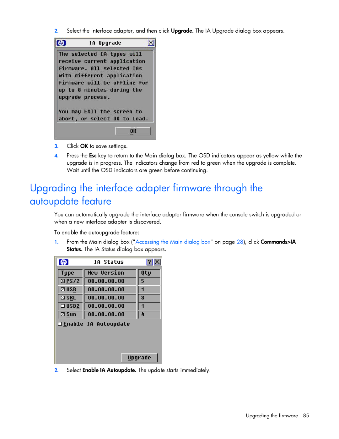 HP 409054-003 manual Upgrading the firmware 