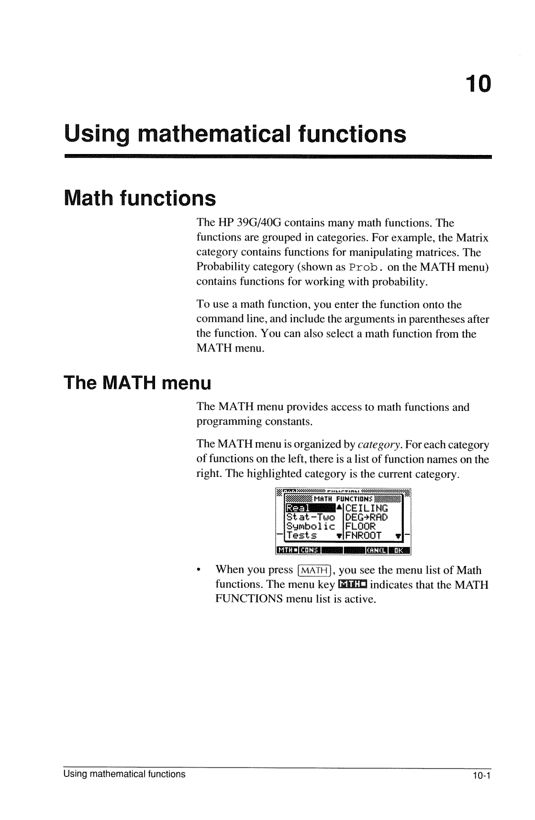 HP 40g Graphing manual 