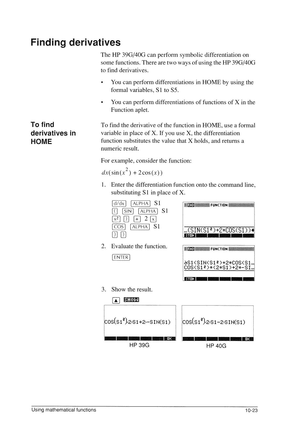 HP 40g Graphing manual 