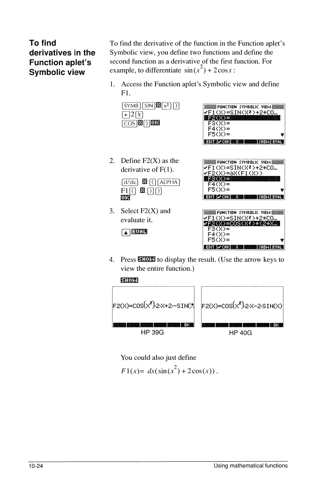 HP 40g Graphing manual 