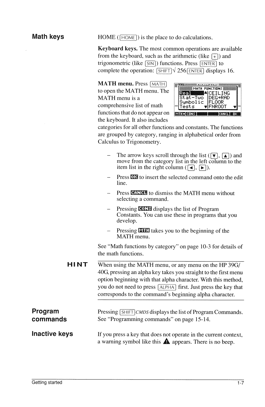HP 40g Graphing manual 
