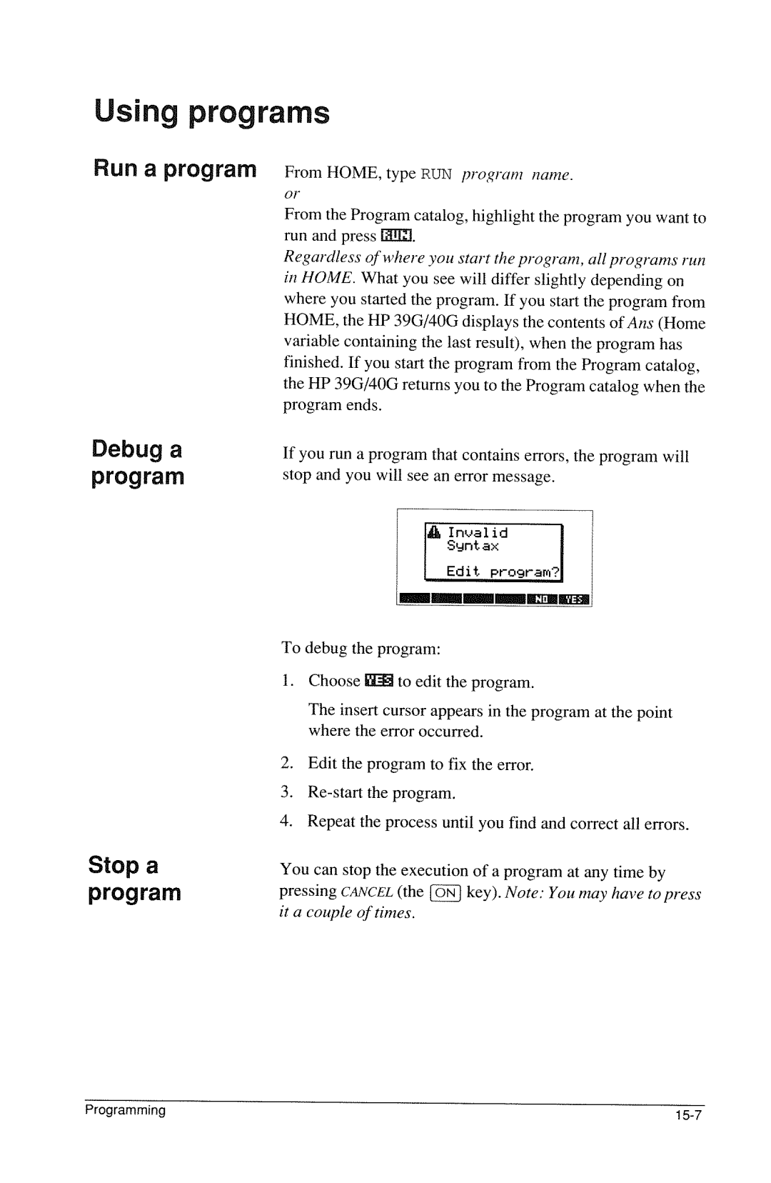 HP 40g Graphing manual 