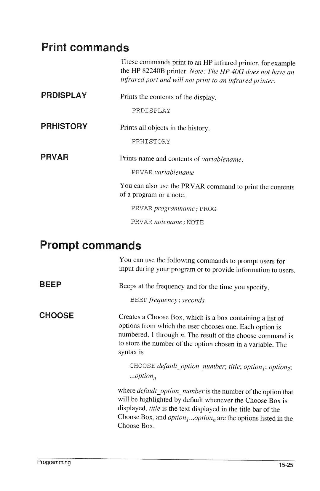 HP 40g Graphing manual 