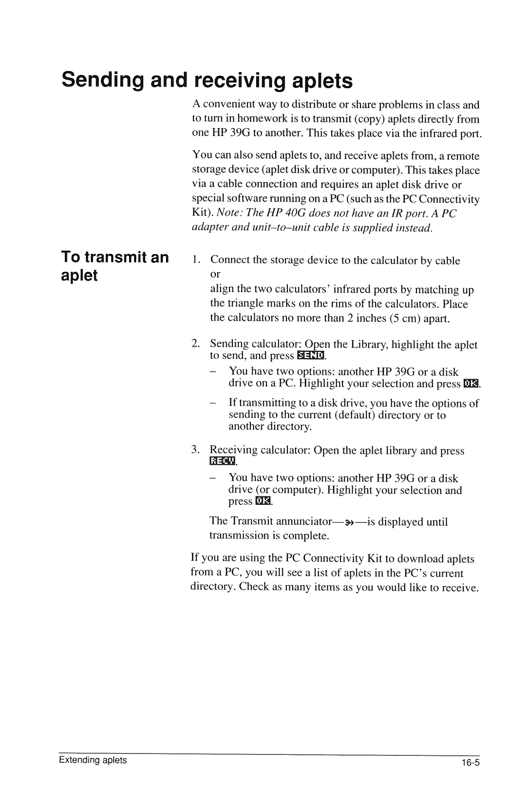 HP 40g Graphing manual 