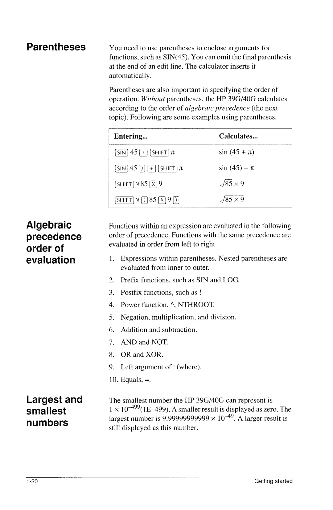 HP 40g Graphing manual 