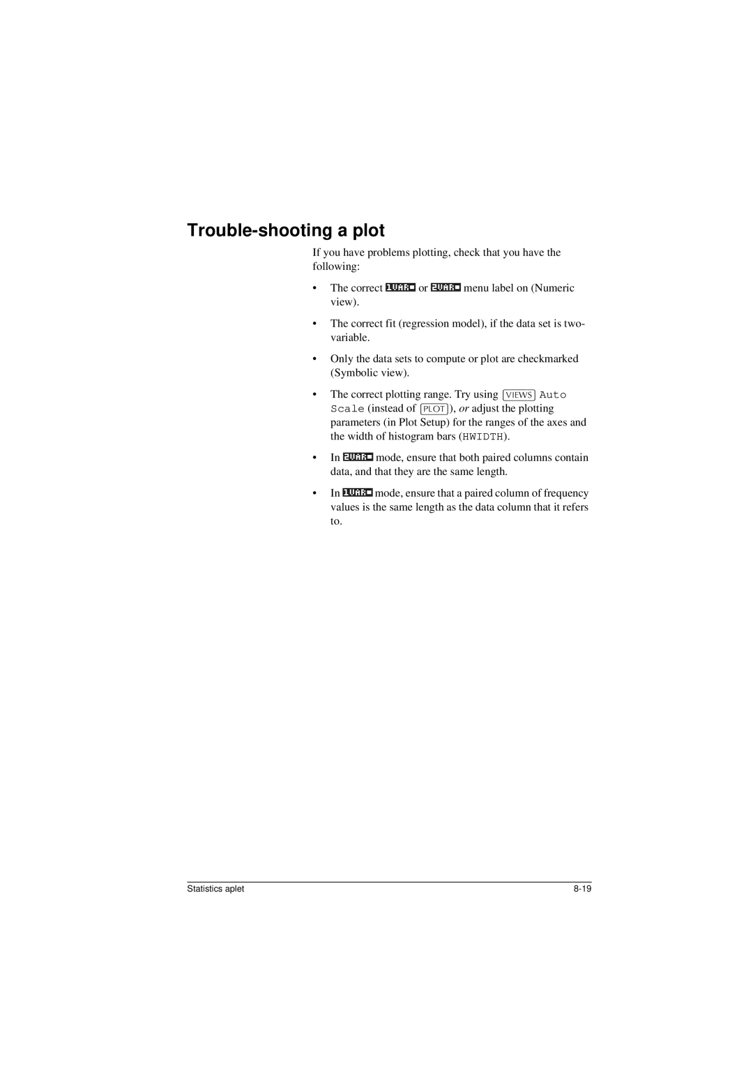 HP 40G manual Trouble-shooting a plot 