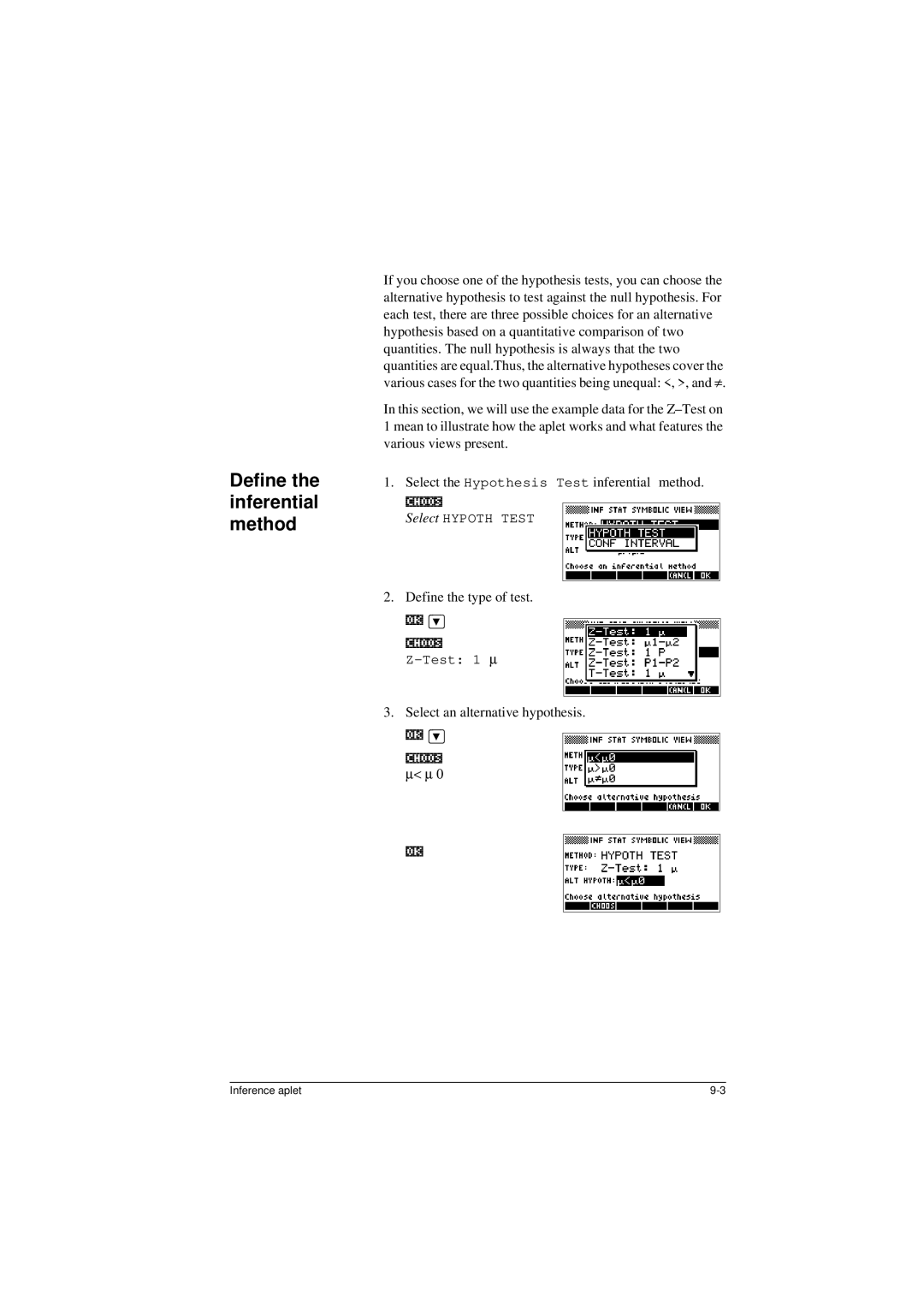 HP 40G manual Define the inferential method, ∝.a∝ 