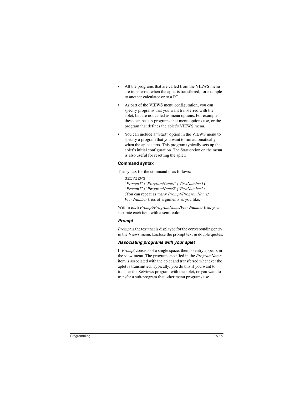 HP 40G manual Command syntax, Syntax for the command is as follows 