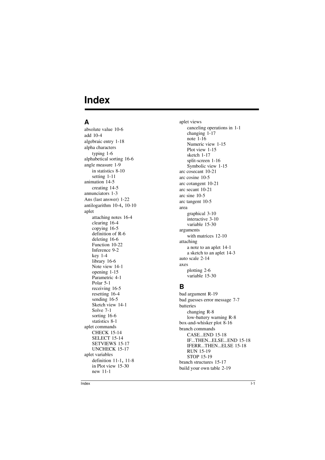 HP 40G manual Index 