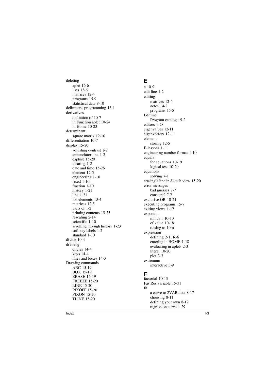 HP 40G manual Index 